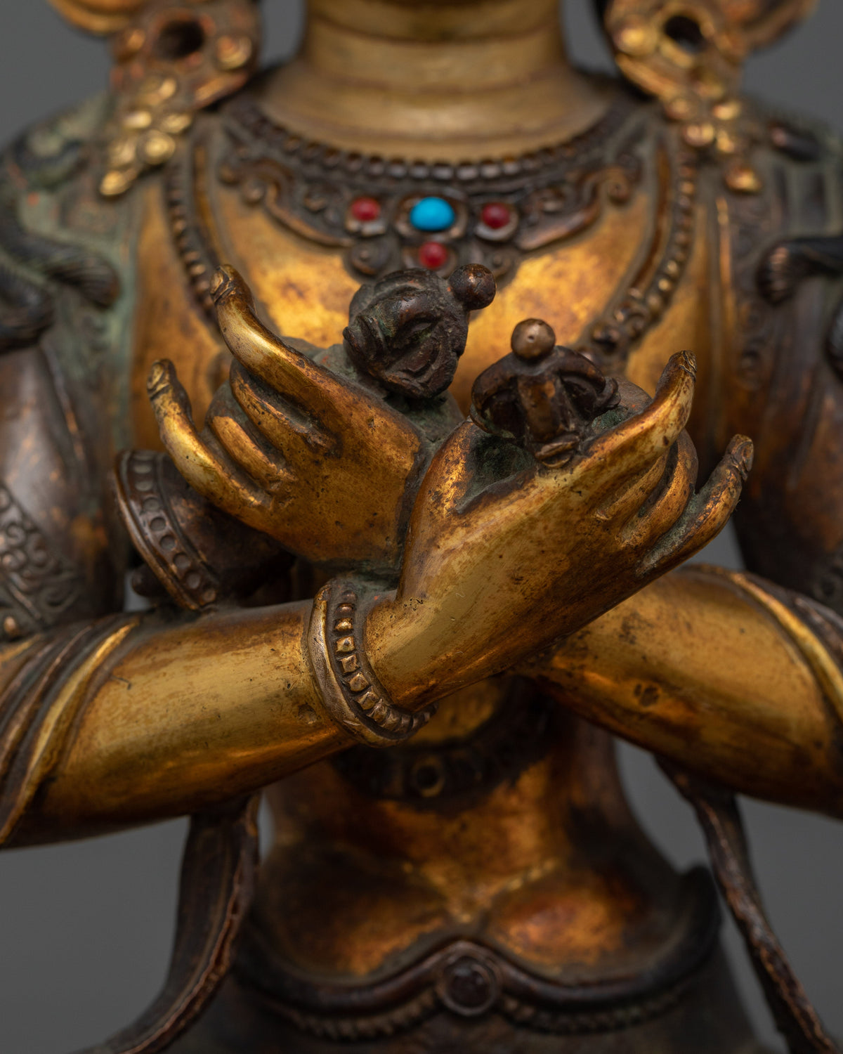 Vajradhara Oxidized Antique Touch Statue | Embodiment of Primordial Wisdom
