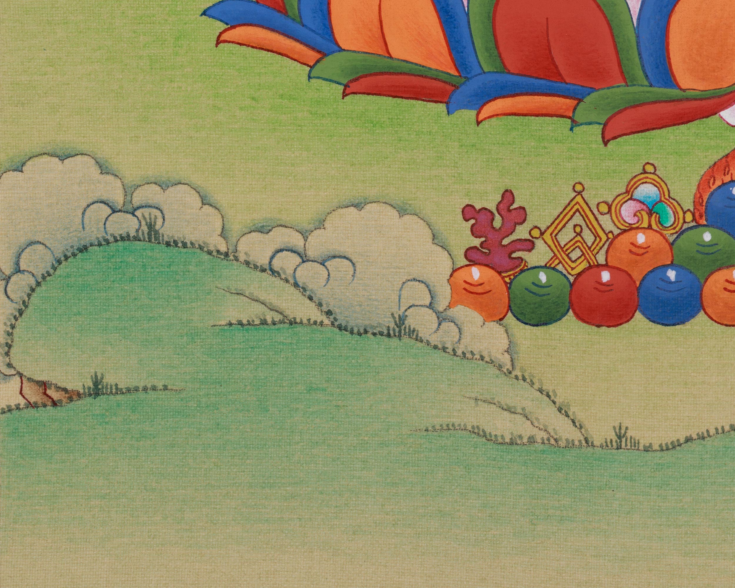 Religious Thangka Of White Tara | A Divine Expression of Compassion | Sacred Art
