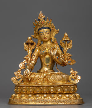 10 Inch White Tara Statue