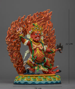 Guru Drakpo Colored Statue | A Vibrant Manifestation of Fierce Protection
