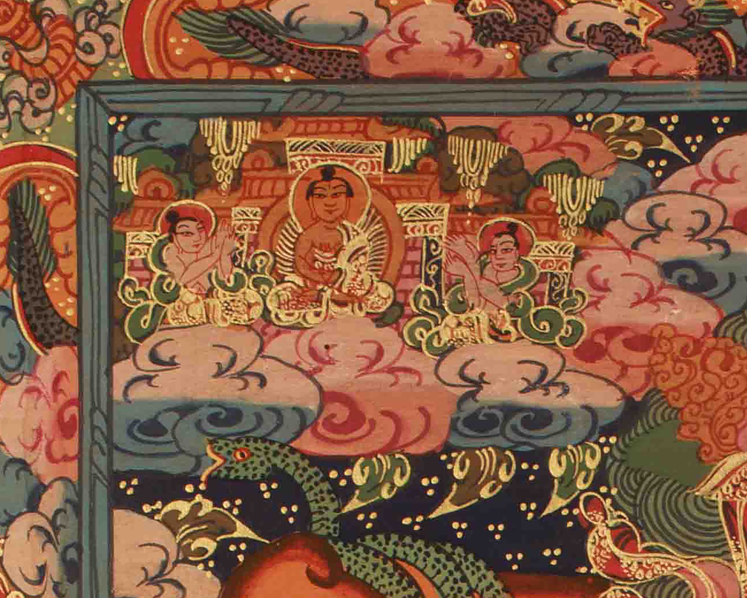 Wheel Of Life Artwork | Traditional Tibetan Bhavachakra Thangka | Buddhist Meditation Altar