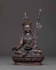 Guru Rinpoche Handcrafted Sacred Statue – Oxidized Copper