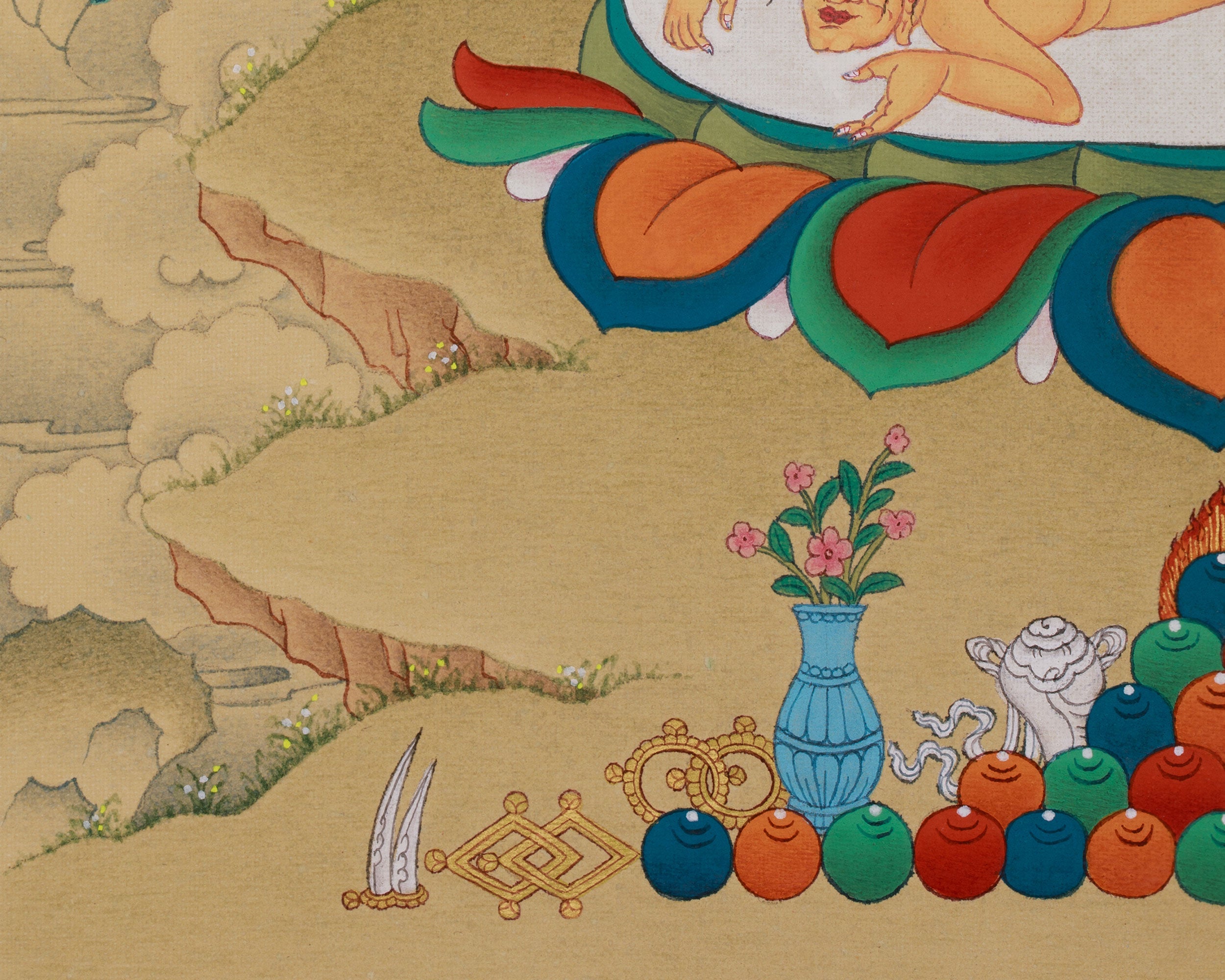 Himalayan Black Dzambhala Thangka | Tibetan Art for Prosperity, Protection, and Abundance