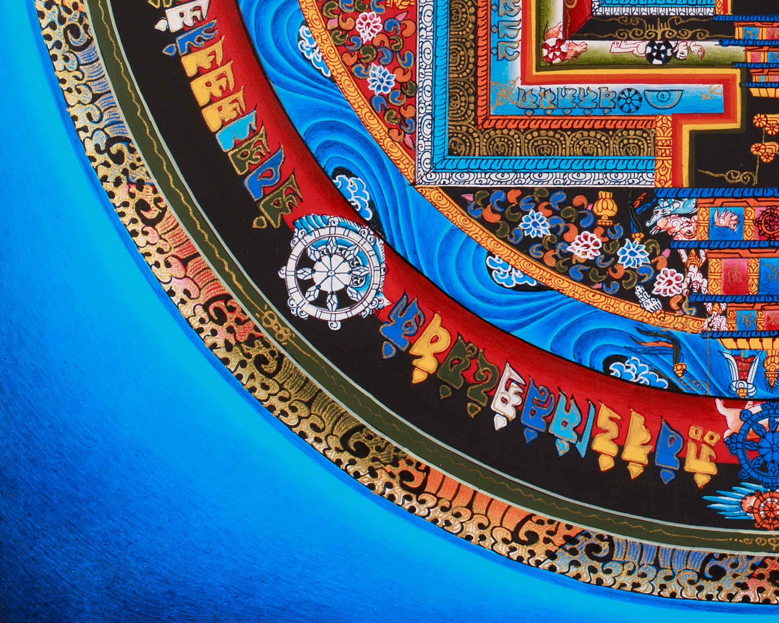 Divine Kalachakra Mandala Art | Sacred Tibetan Buddhist Painting of Cosmic Wisdom