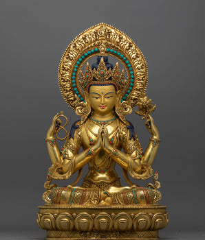 four-armed-chenrezig-sculpture-for-buddhist-shrine
