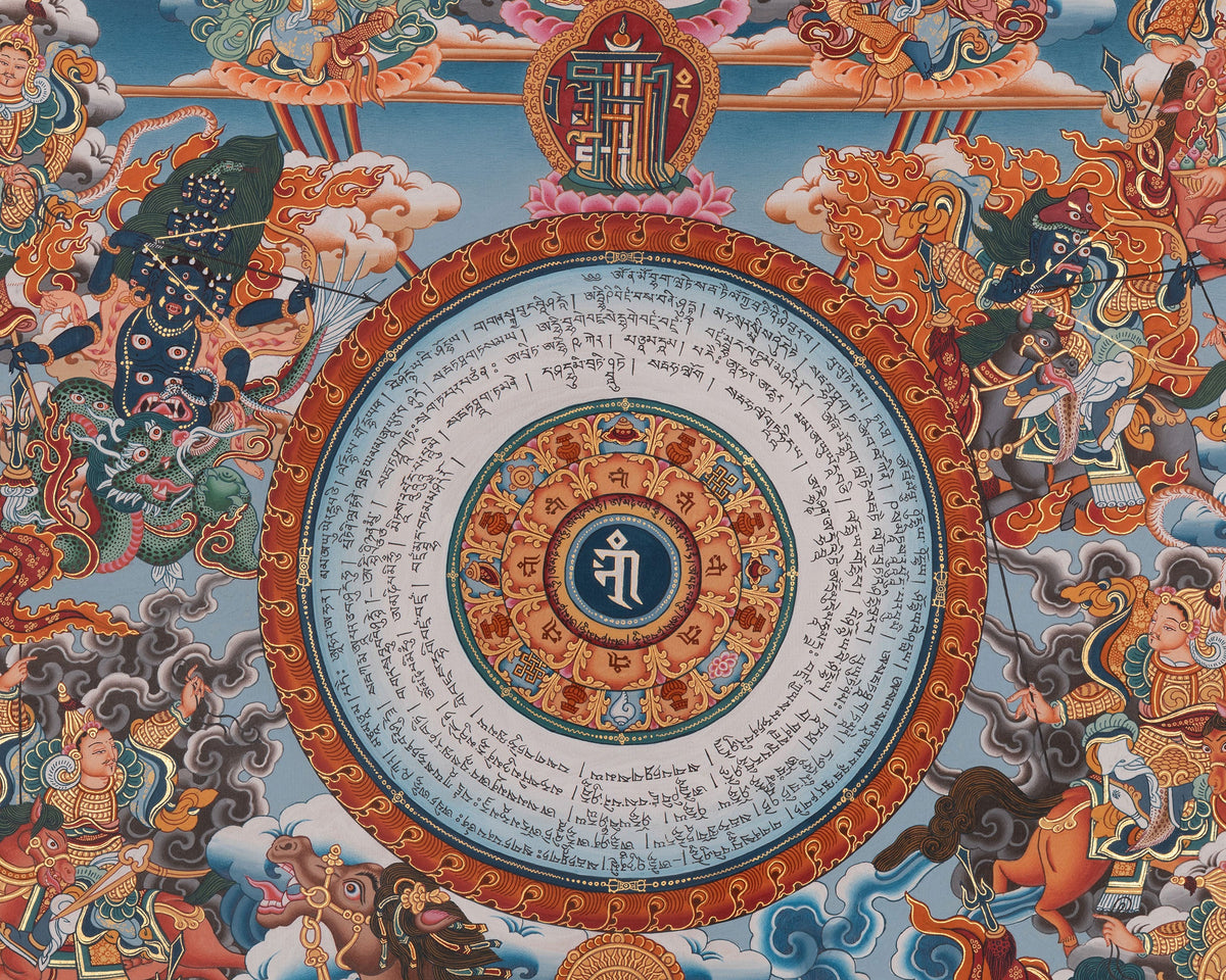 Traditional Tibetan Calendar | Hand-Painted Himalayan Astrological Thangka