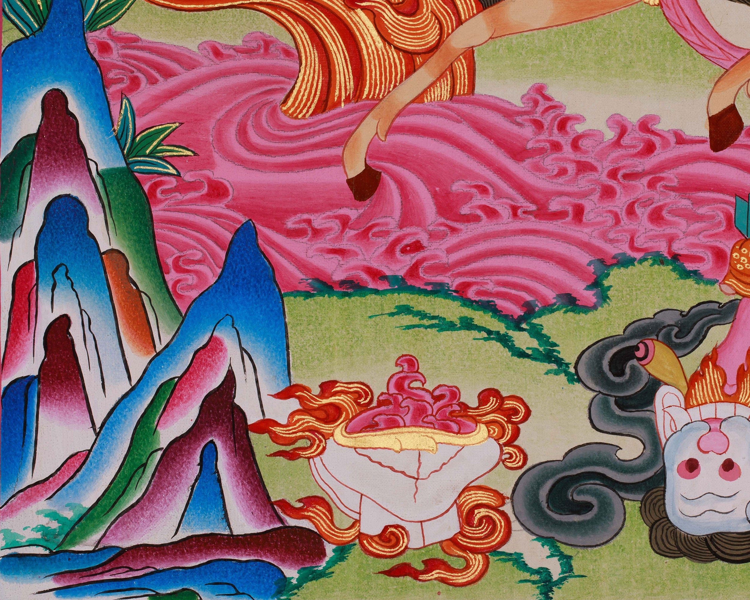 Palden Lhamo Tibetan Thangka | Powerful Female Dharma Protector