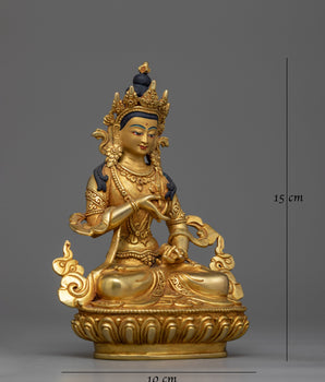 Vajrasattva Gold-Gilded 15cm Statue | A Symbol of Purification and Enlightenment