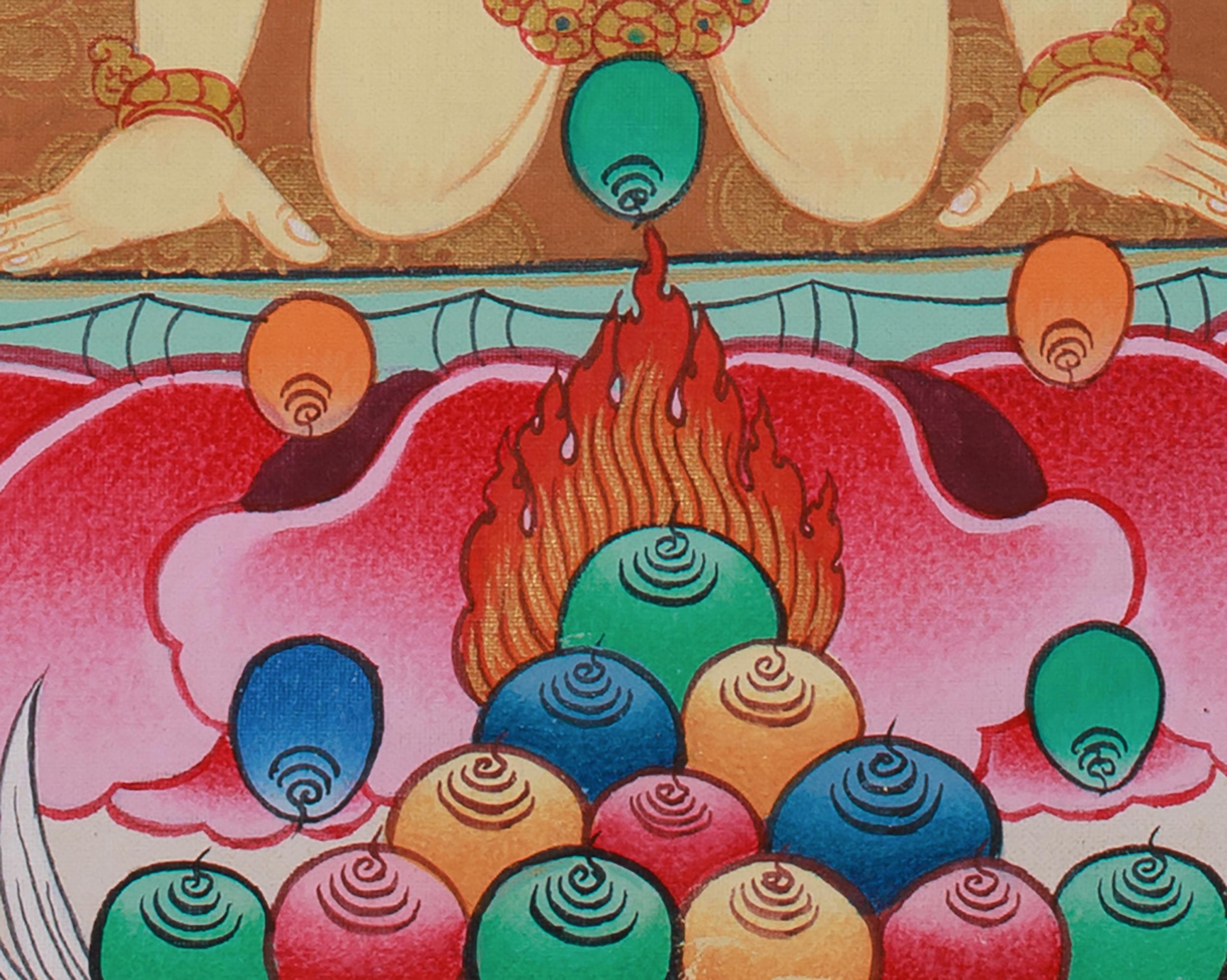 Unique Black Dzambhala Painting | Wealth Deity in Blue Hues