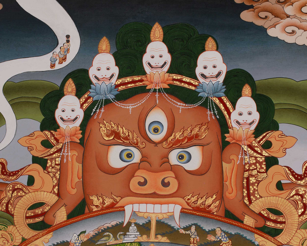 Sacred Thangka of the Wheel of Life | Bhavachakra Artwork