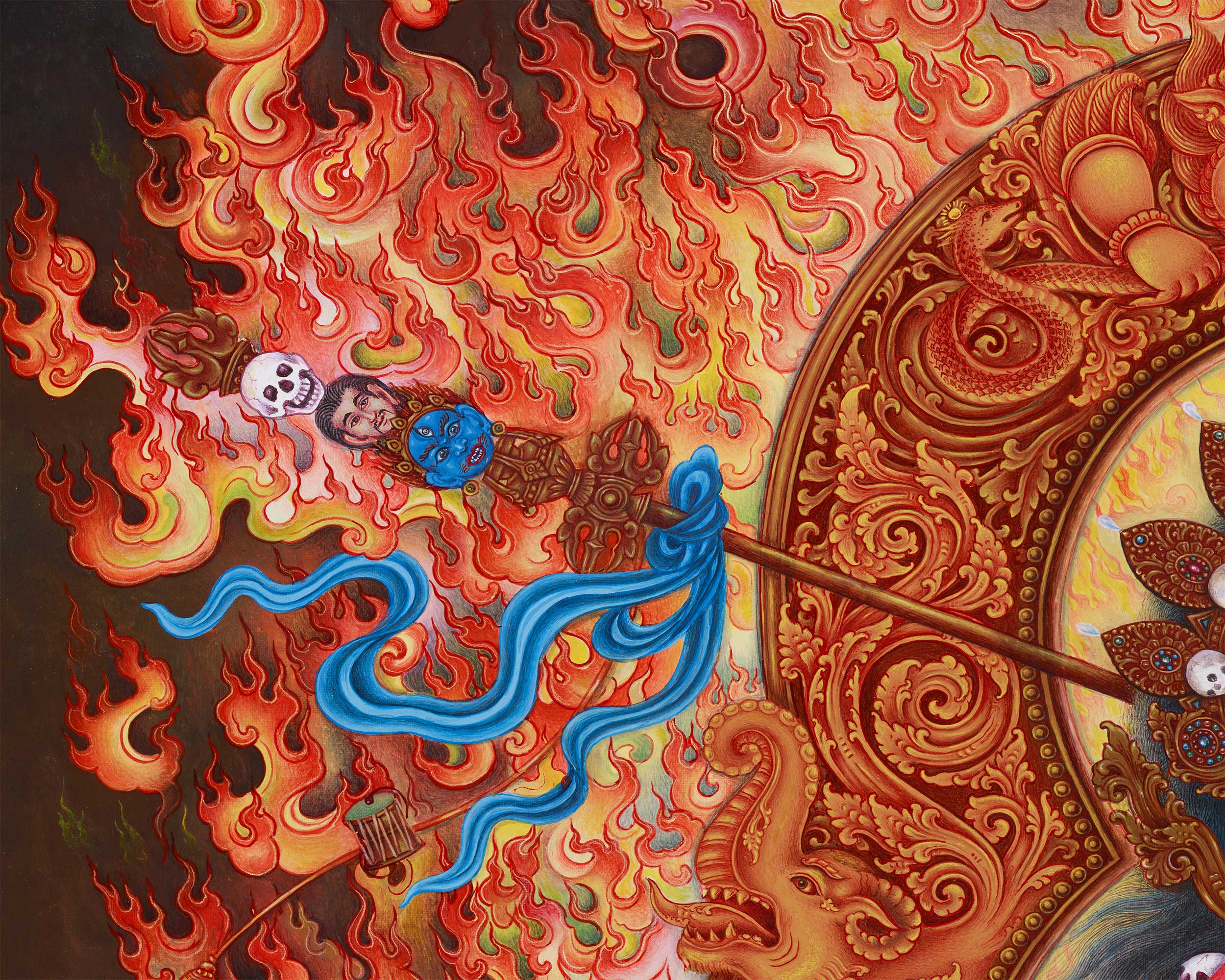 Vidyadhari Yogini in Paubha Style | Flying Vajrayogini | Goddess of Wisdom