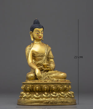 Golden Handmade Shakyamuni Buddha Sculpture