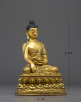 Golden Handmade Shakyamuni Buddha Sculpture