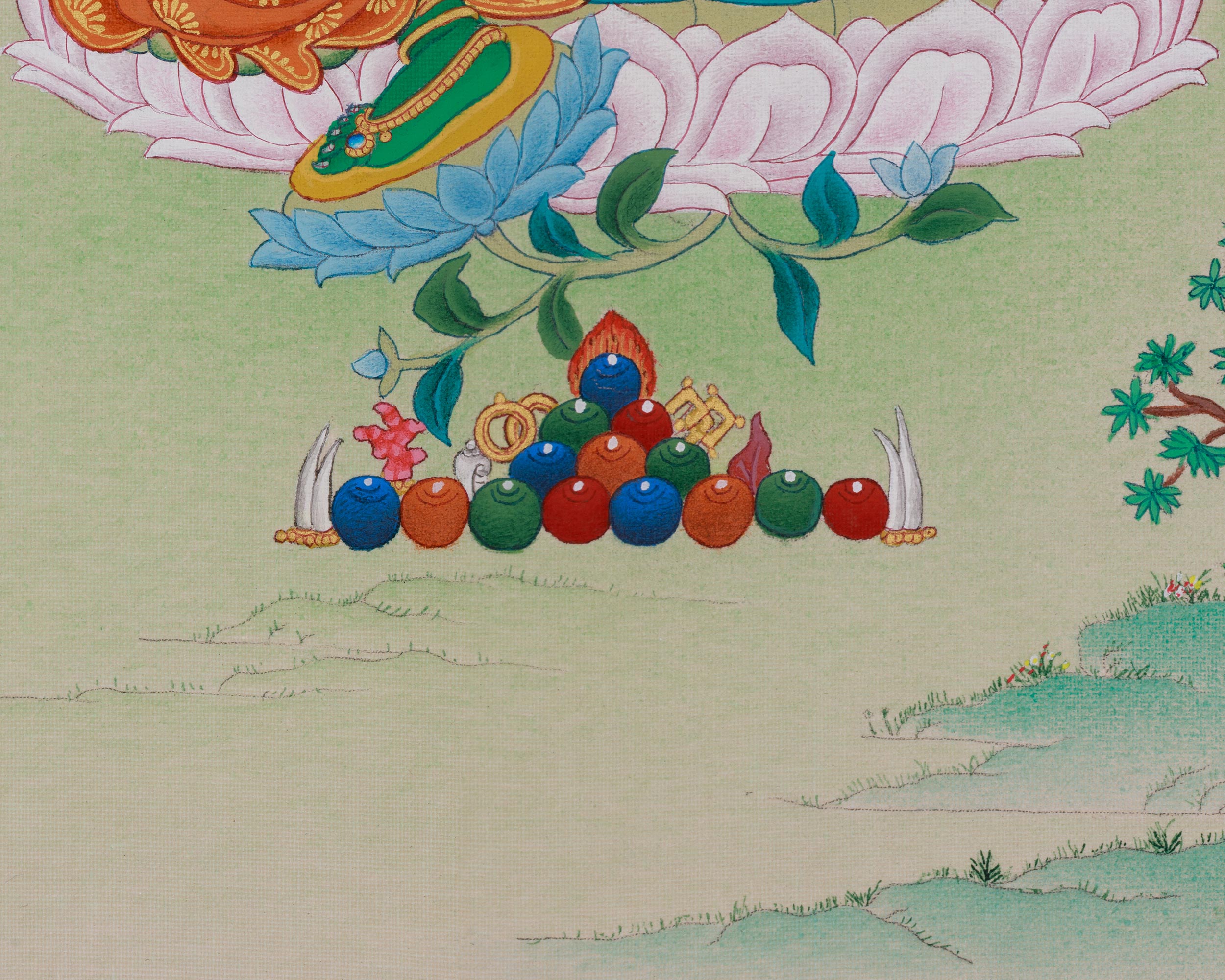 Mother of All Buddhas Green Tara Thangka | Shyama Tara | Compassionate Protector