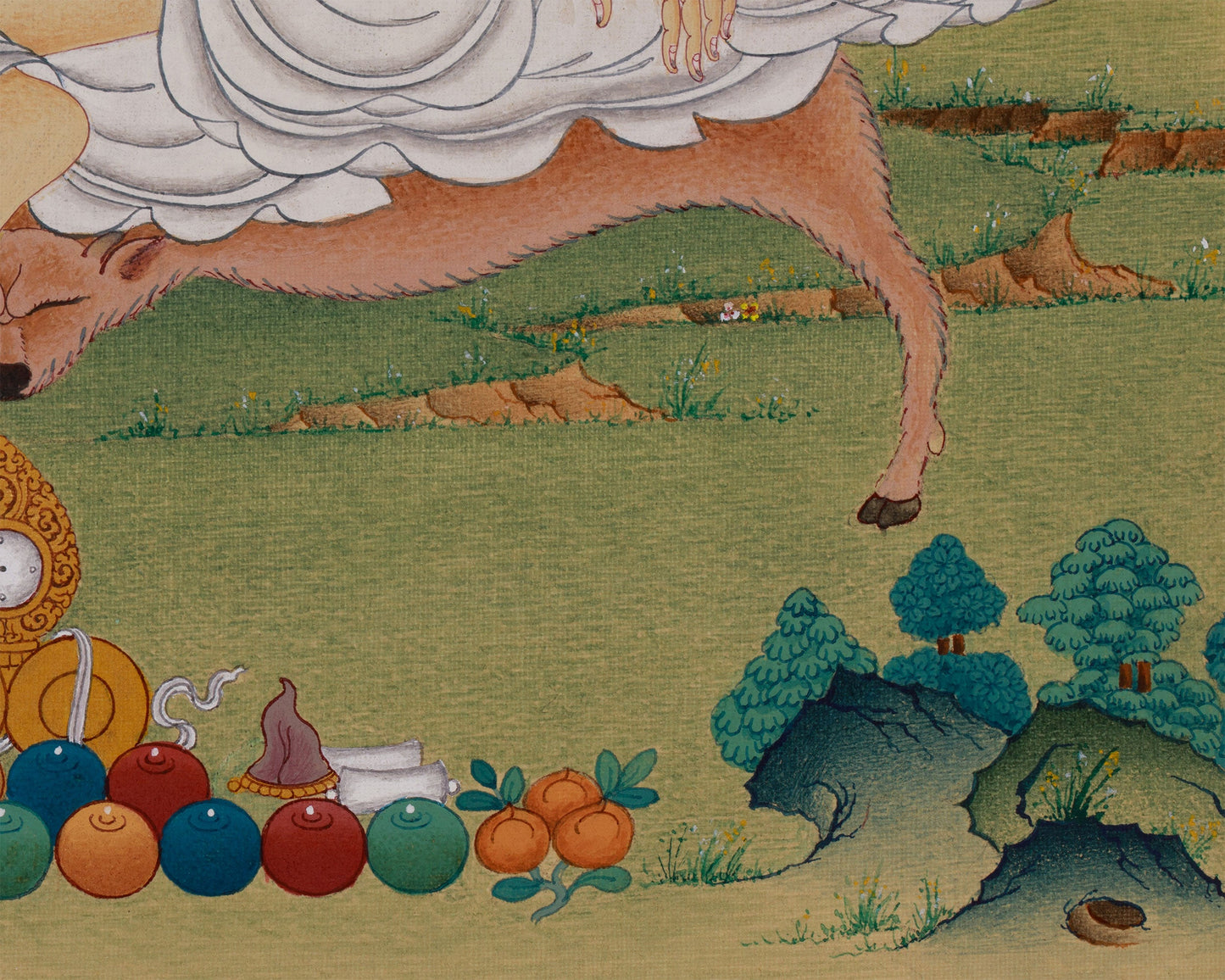 Tibetan Siddha Milarepa Thangka | Buddhist Art of the Enlightened Yogi