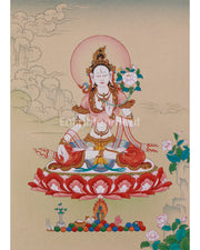 Hand Painted White Tara Art 