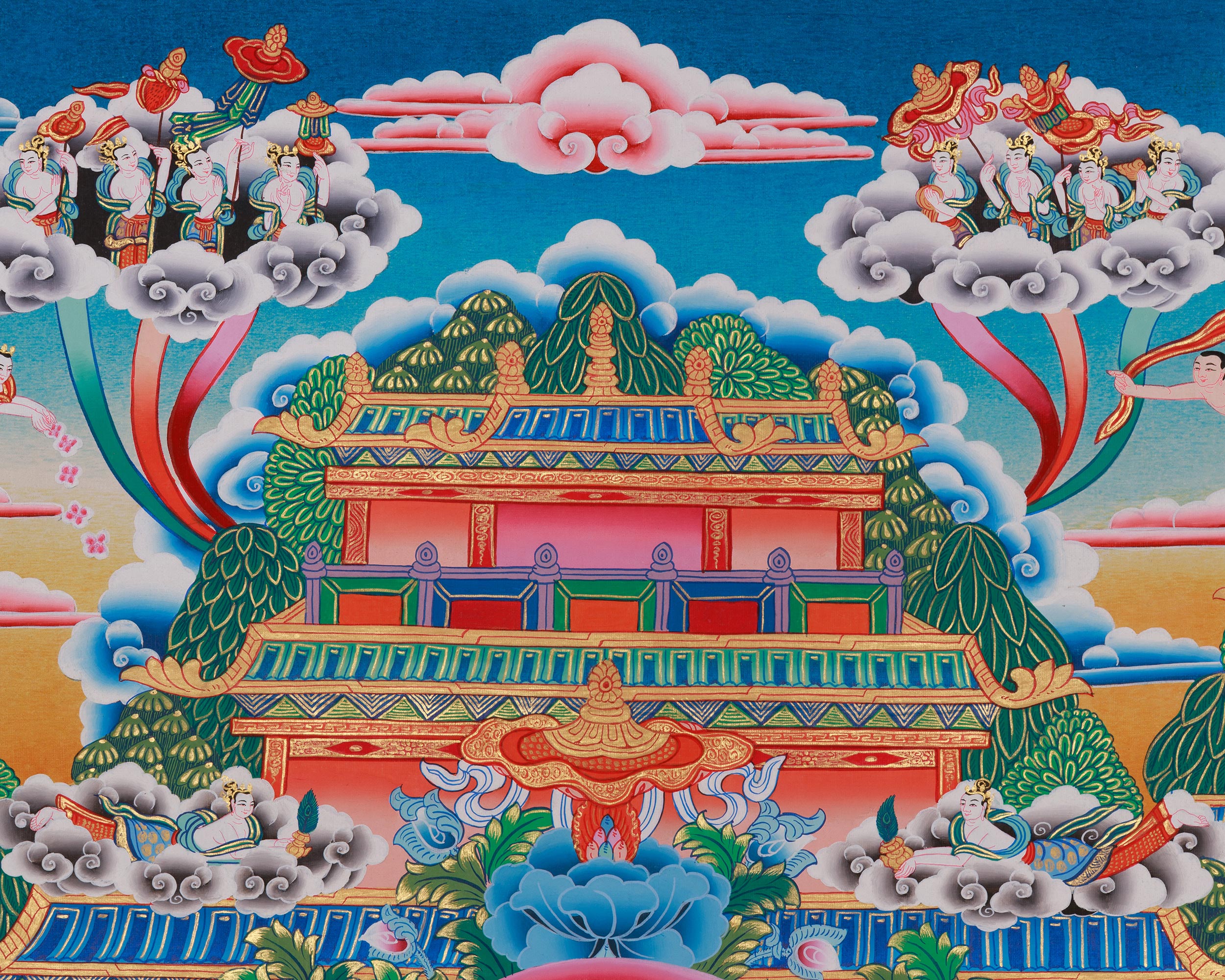 Traditional Amitabha Buddha Thangka | Pure Land Meditation and Spiritual Bliss