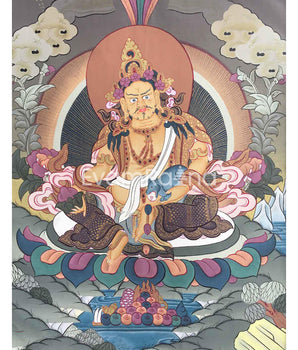 Traditional Dzambala Thangka | Original Tibetan Handpaintings | Religious Wall Hanging Decor