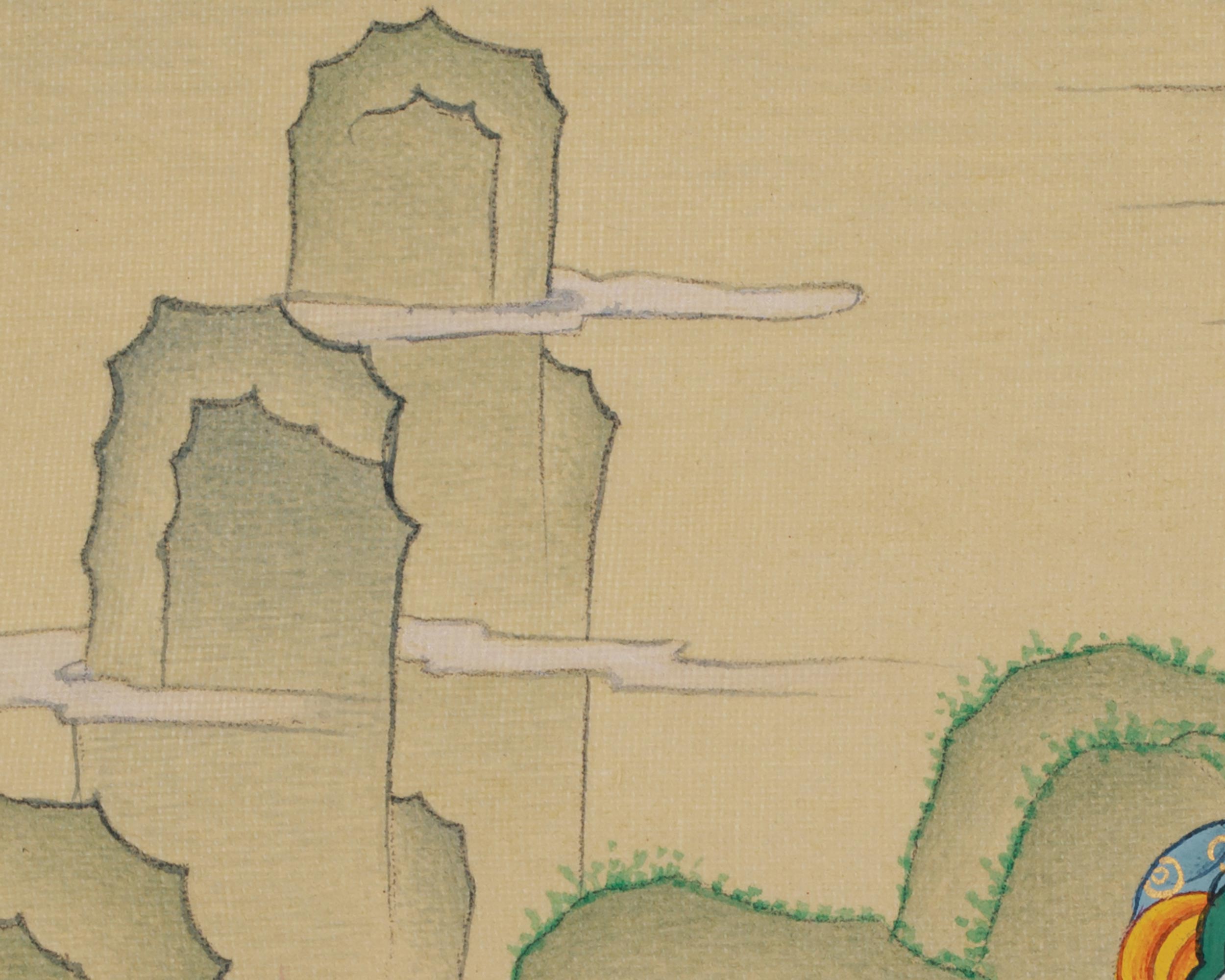Achi Chokyi Drolma with Jigten Sumgon Thangka | The Protector Deity and Revered Teacher