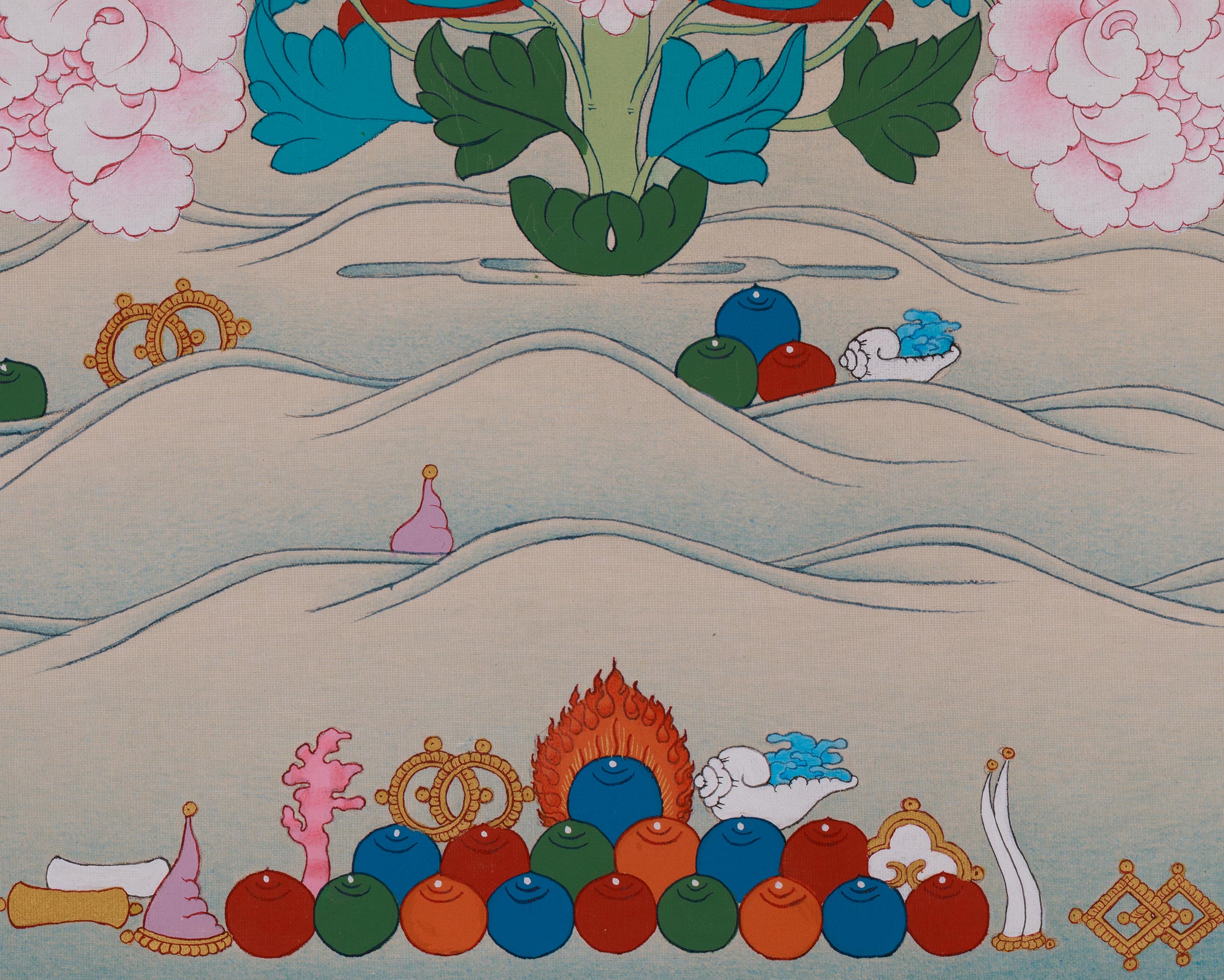 Traditional Guru Rinpoche with Consort Thangka | Representing Wisdom and Transformation