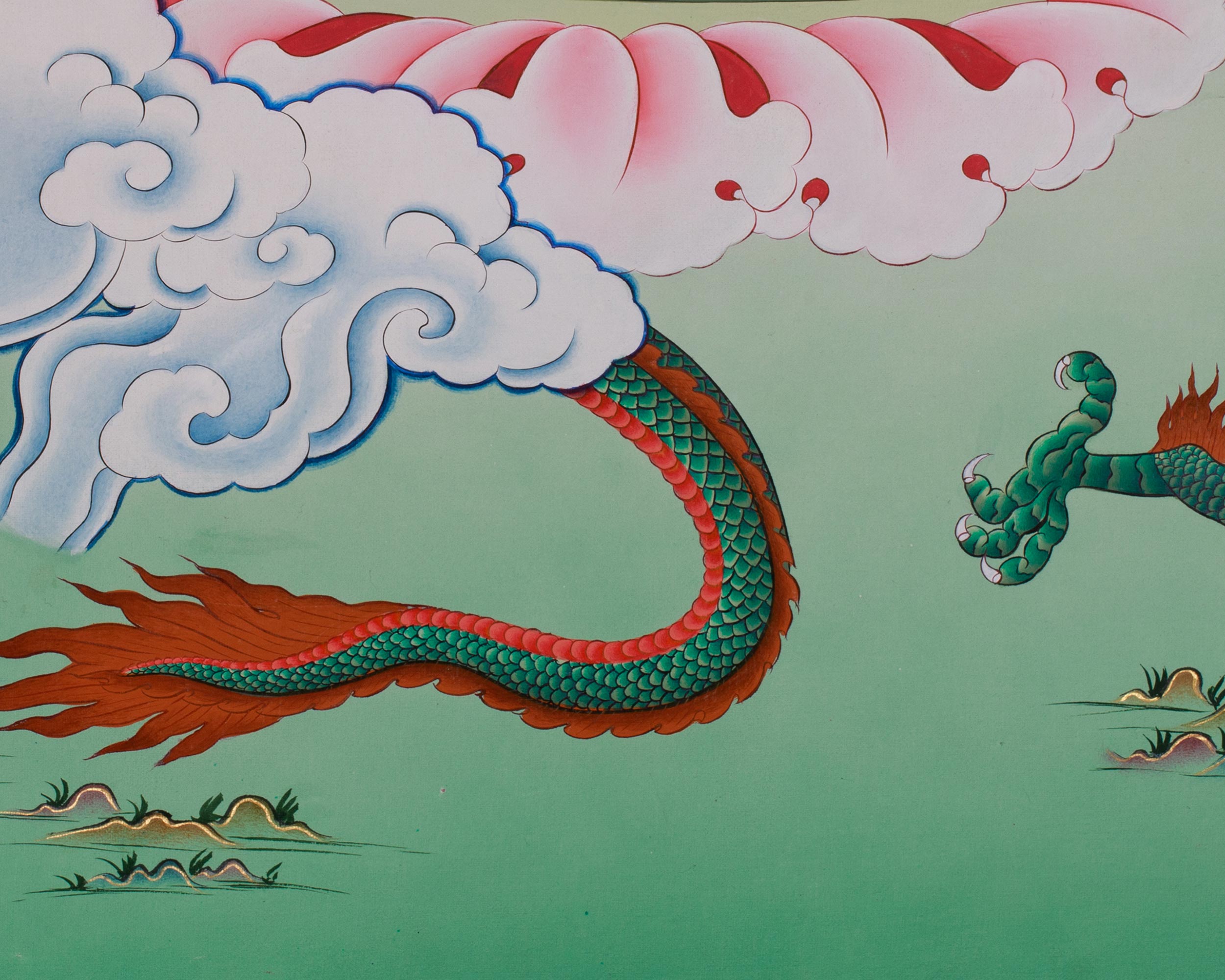 Compassionate Deity Standing Green Tara Thangka | Swift Protection | Shyama Tara