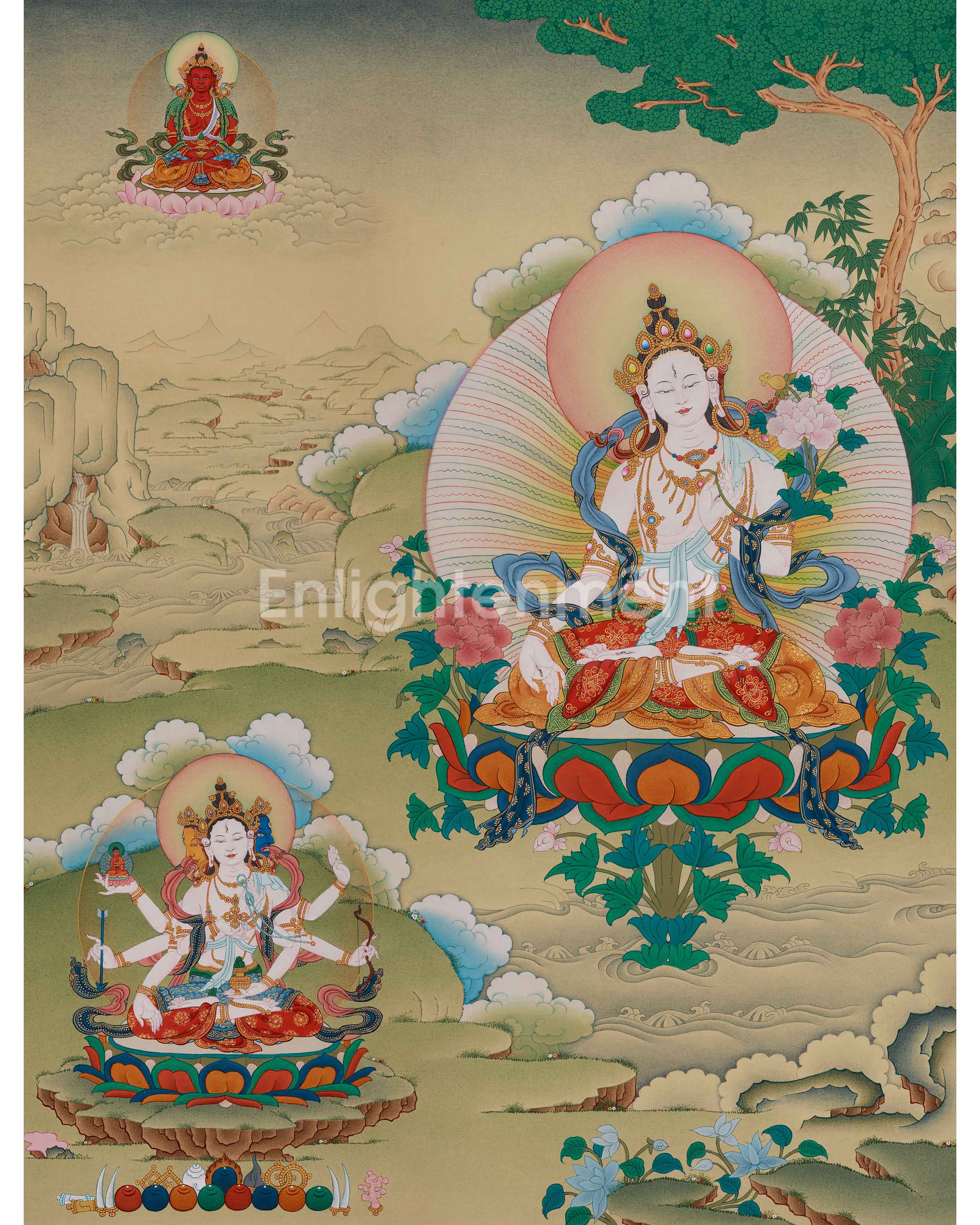 Goddess White Tara thangka 