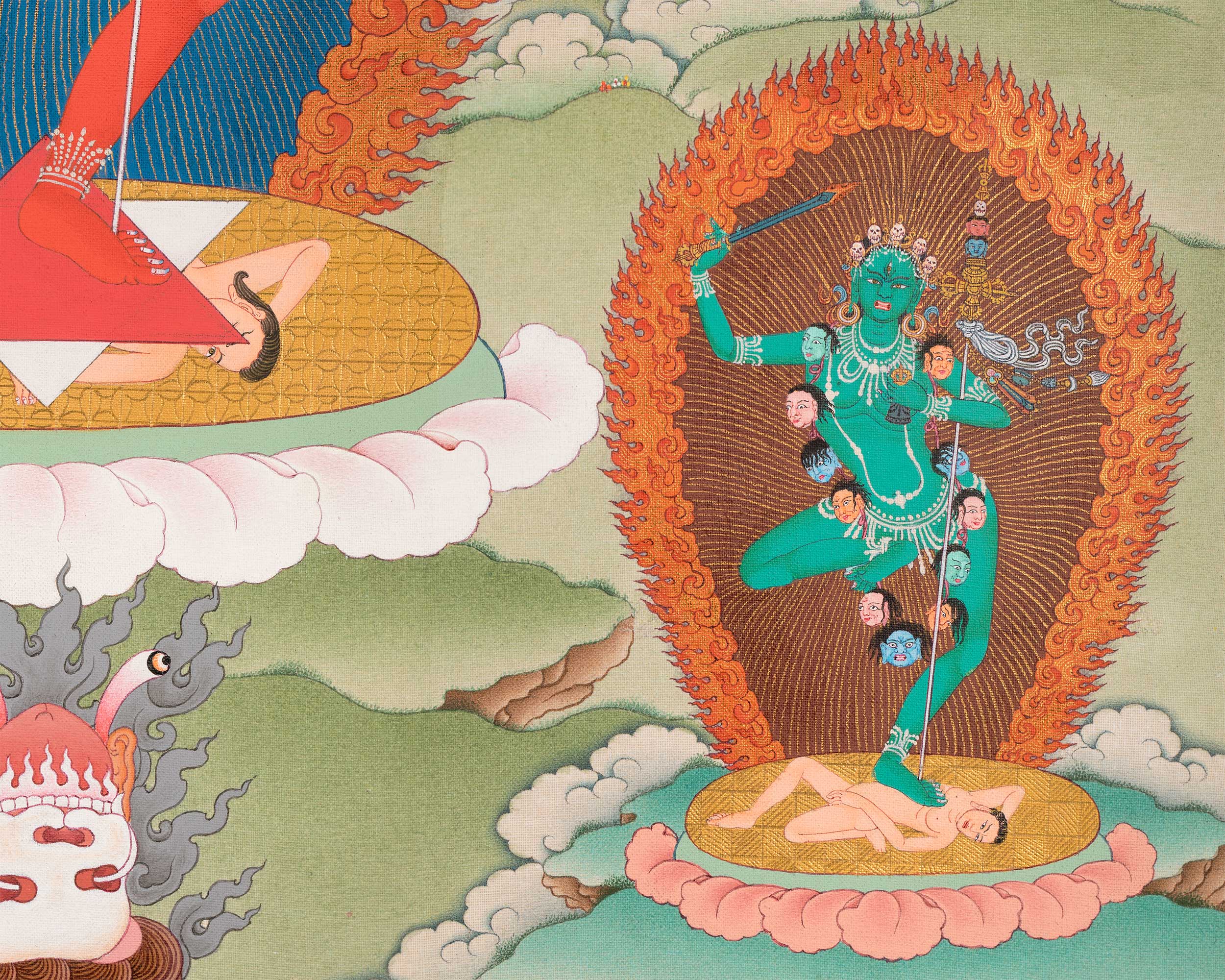 Thangka Print Of Dorje Phagmo | Thunderbolt Goddess | Spiritual Gift Ideas