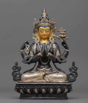 silver-plated-chenrezig-figurine