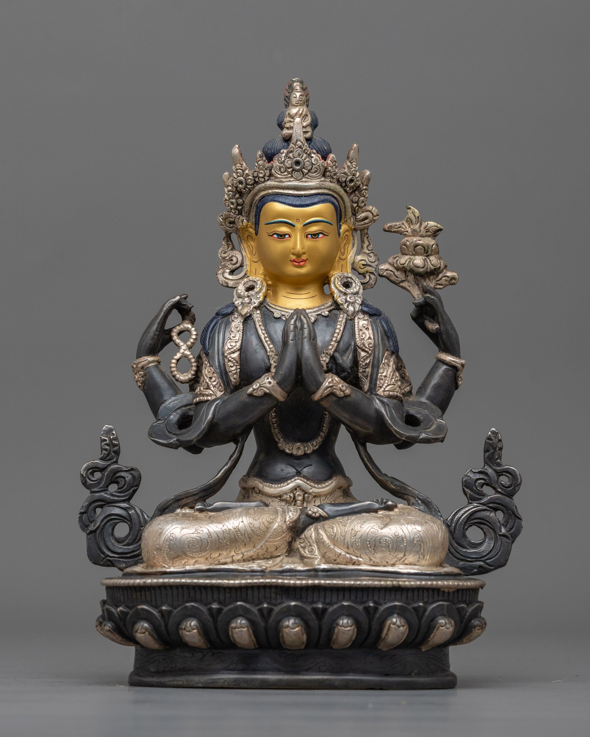 silver-plated-chenrezig-figurine