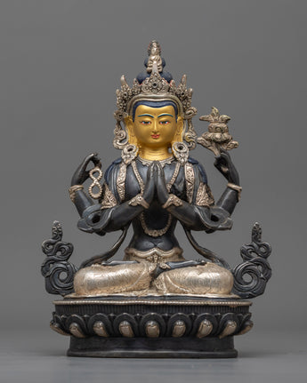 silver-plated-chenrezig-figurine