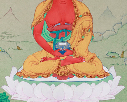 Amitabha Buddha, Small Thangka | Natural Stone Hues