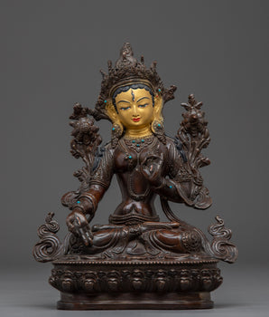 Oxidized Female Enlightenment Deity White Tara