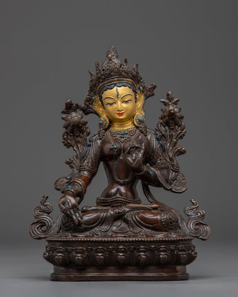 Oxidized Female Enlightenment Deity White Tara