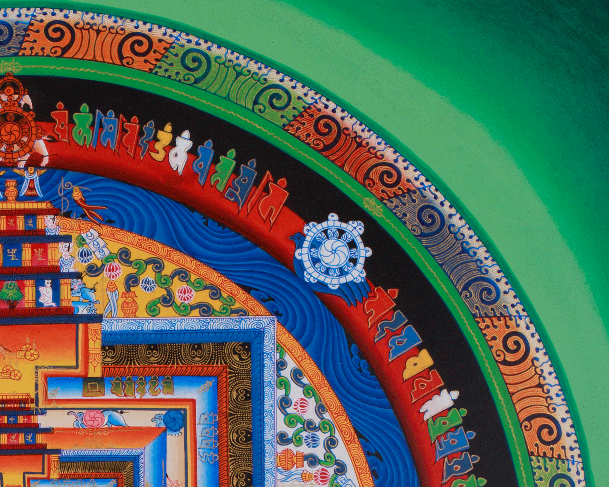 Spiritual Artwork of Kalachakra Mandala | Meditation Altar | Home Decor