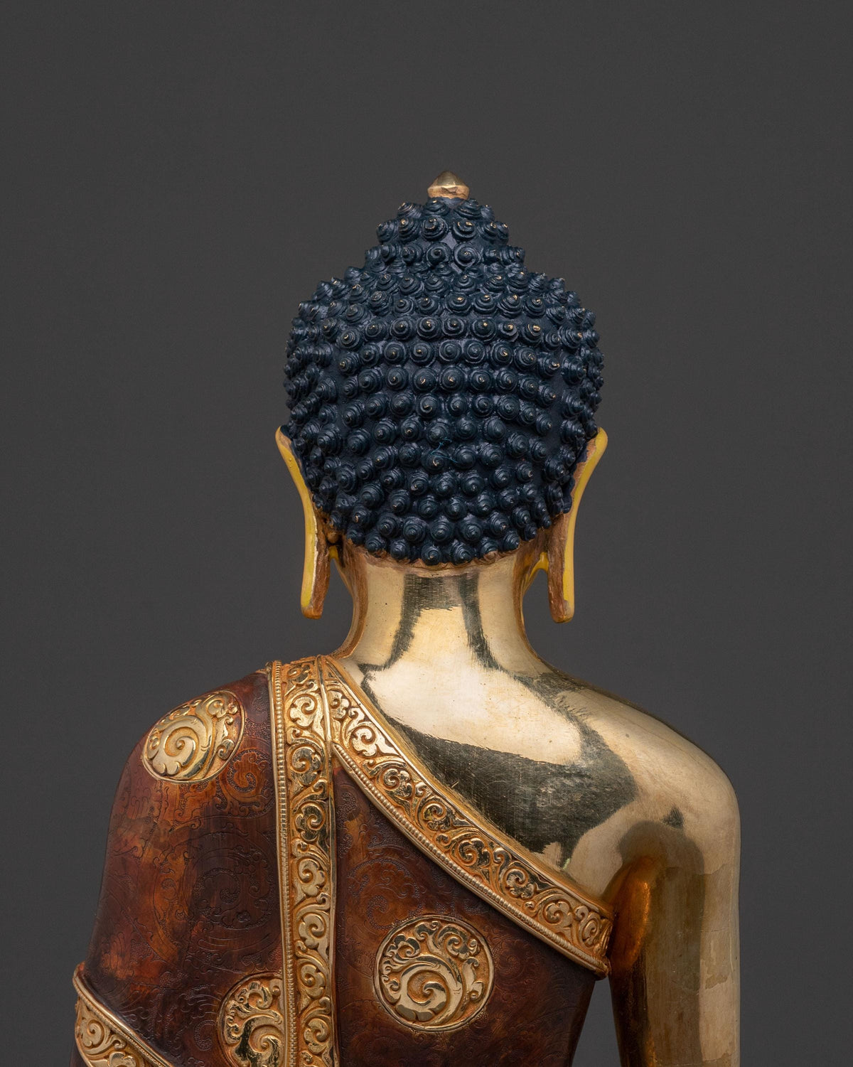 24k Gold Gilded Shakyamuni Buddha Sculpture | Historical Buddha | Tibetan Decor | Meditation Sacred Altar"