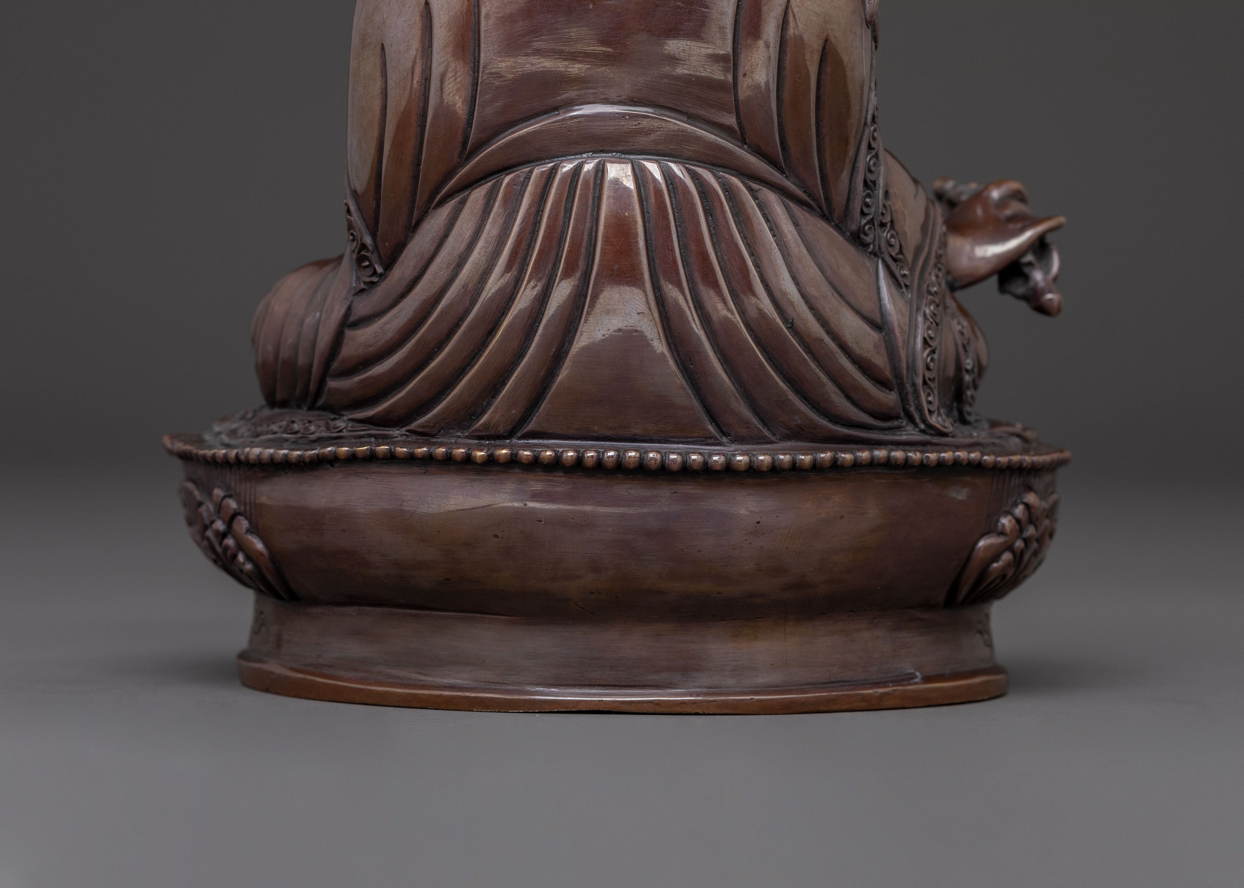 Guru Rinpoche Handcrafted Sacred Statue – Oxidized Copper