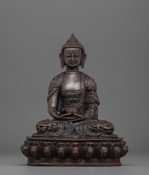 Holy Amitabha Oxidized Buddha Statue | Pure Land Buddhism Art