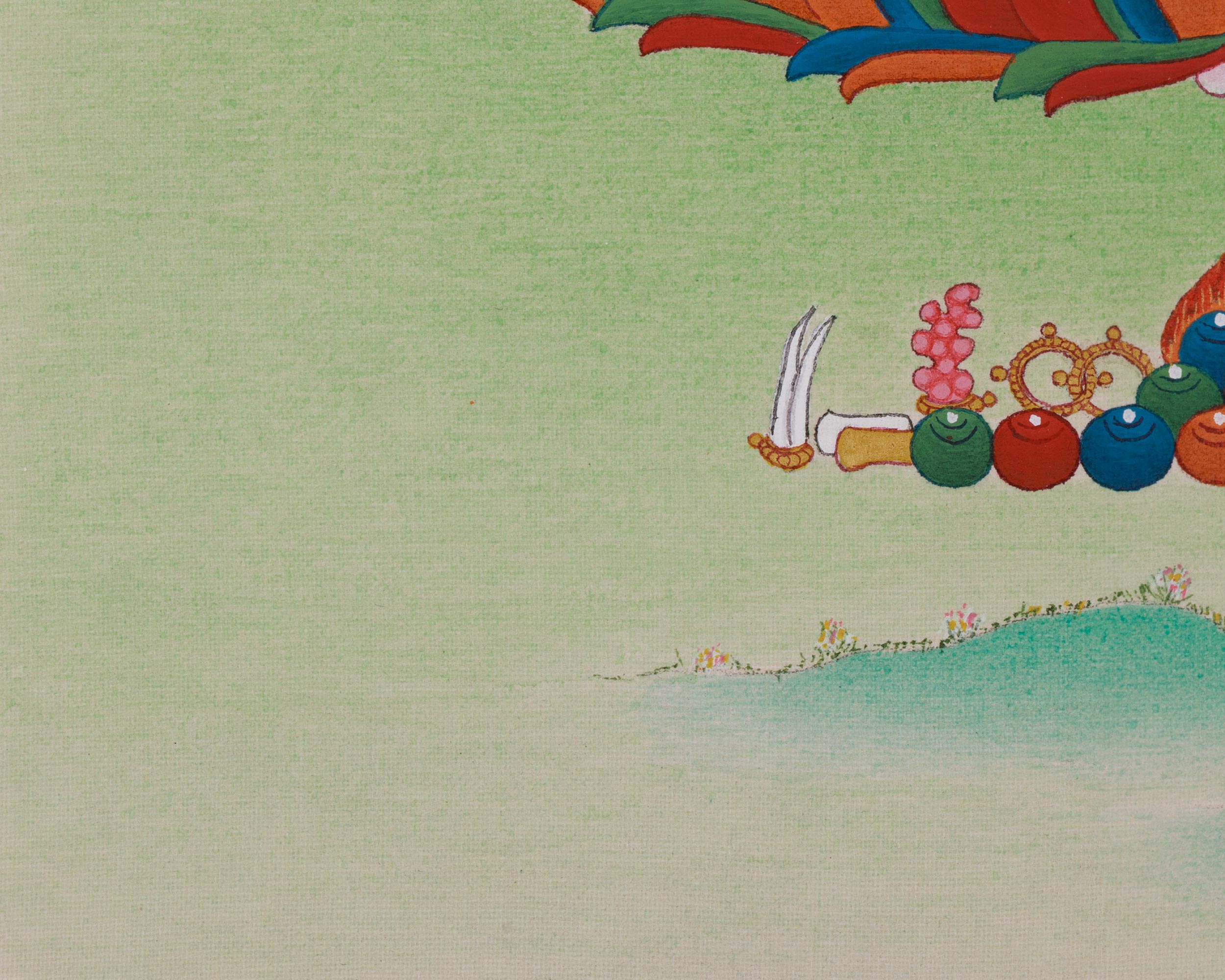Revered Female Buddha White Tara Thangka | Healing and Longevity Deity