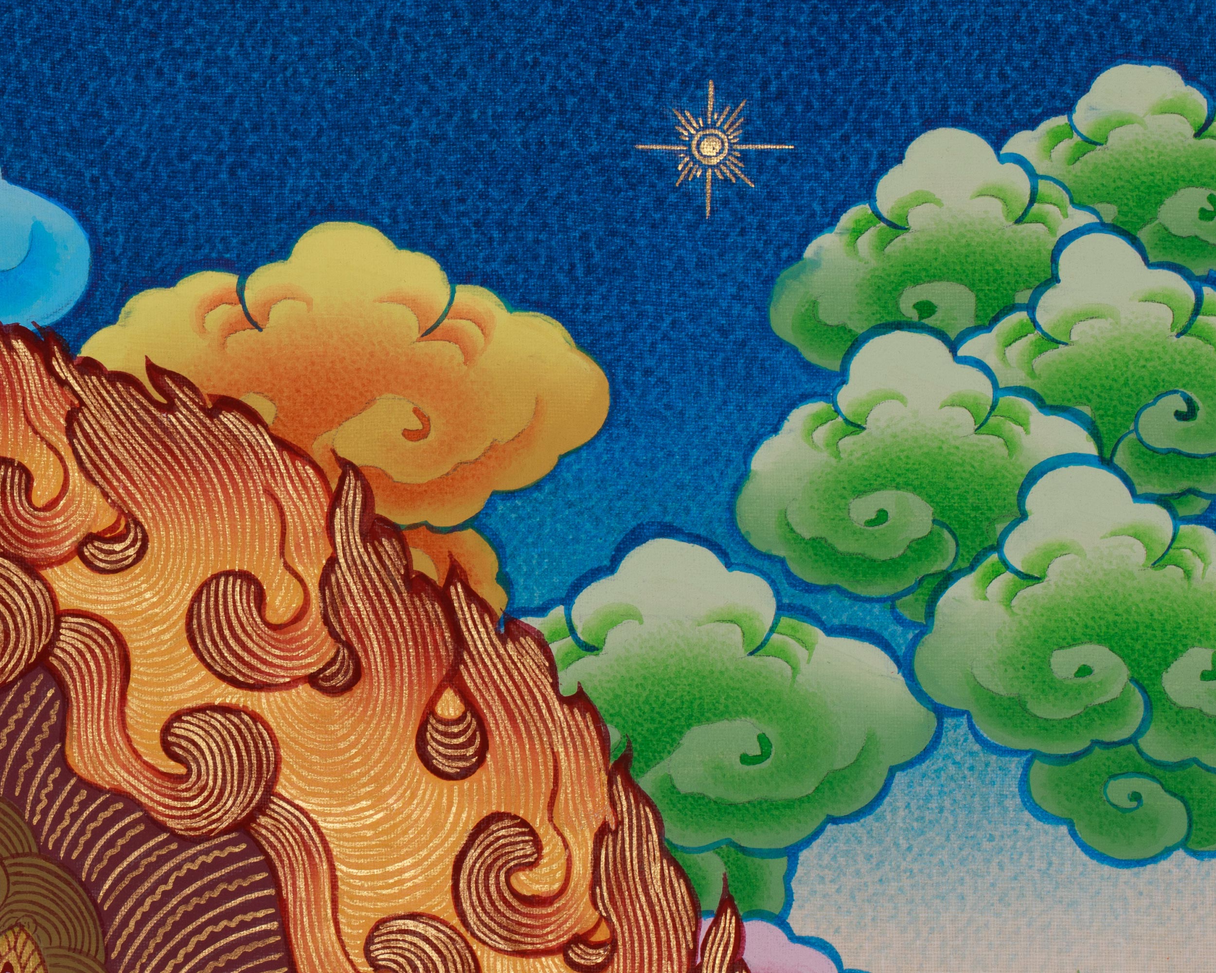 Traditional Thangka of Black Dzambhala | Dispeller of Obstacles and Bestower of Abundance
