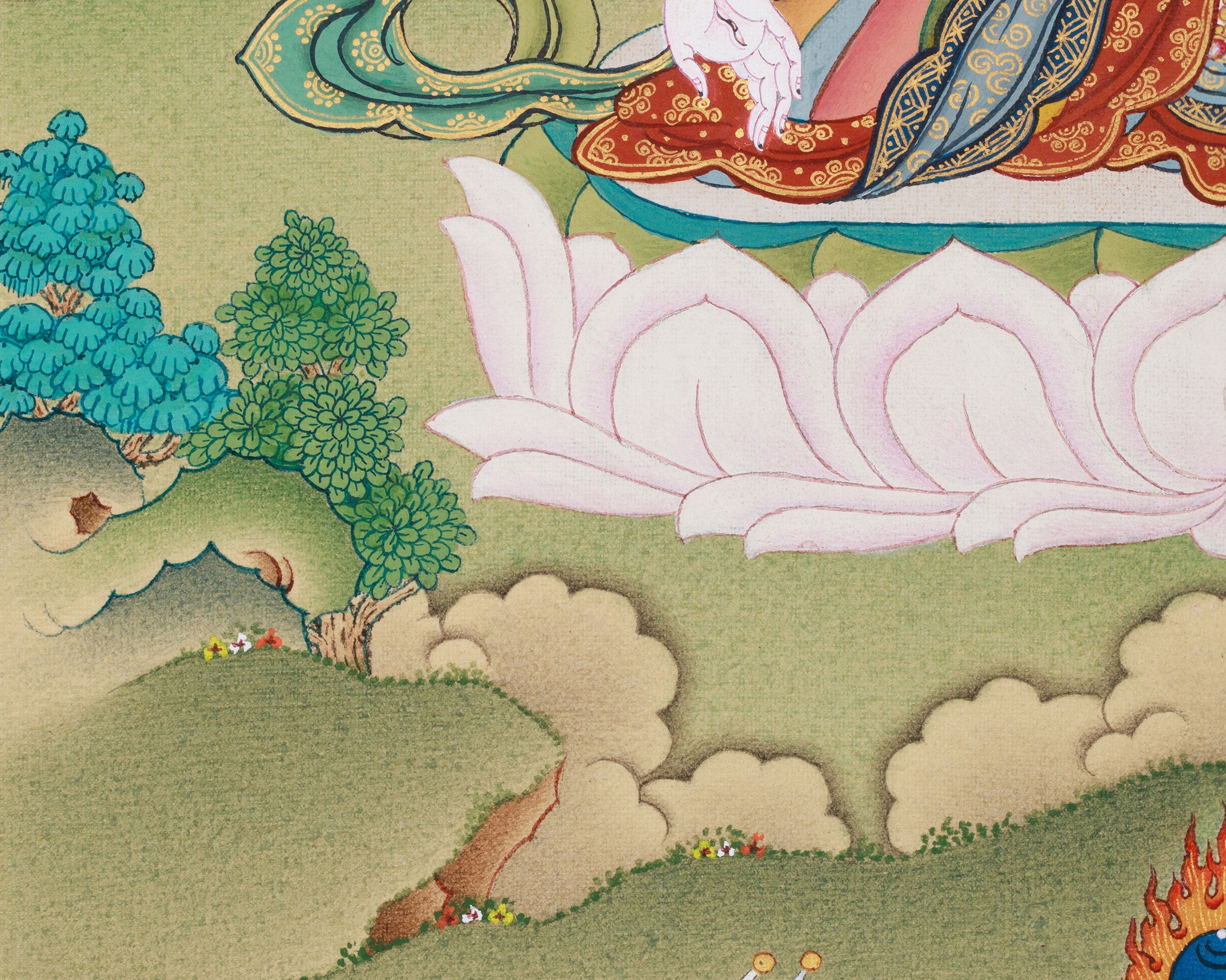 Tibetan Goddess White Tara With Amitabha Buddha | Longevity and Spiritual Protection Deity