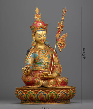 Embrace the Spiritual Guidance of Padmasambaba | Traditionally Gold-Gilded Copper Statue