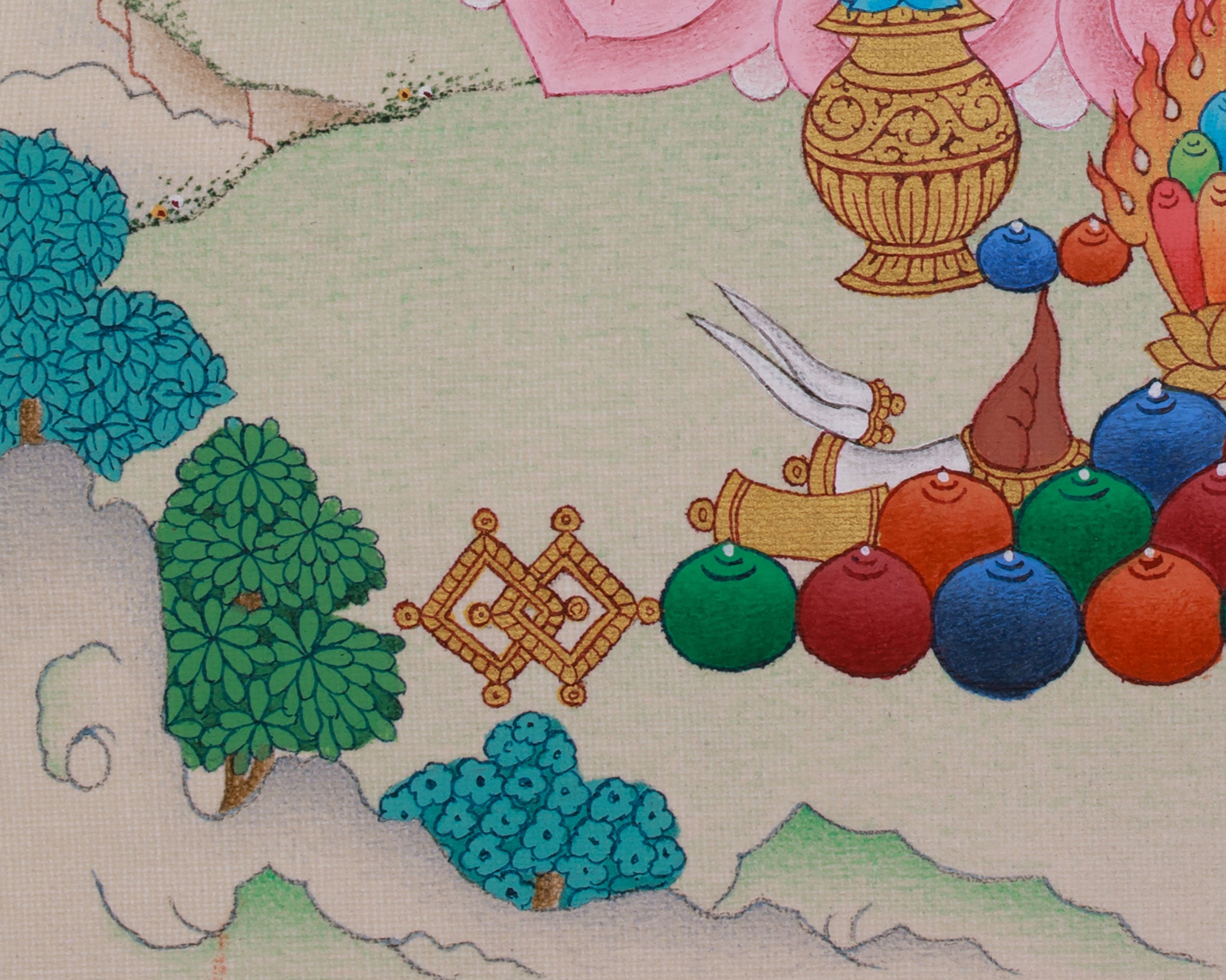 Vajrayana Abundance Deity Dzambhala Art | A Sacred Symbol of Prosperity and Fortune