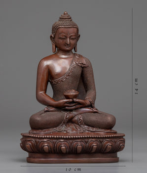 Handcrafted Buddha Amitabha Statue |  Buddhist Oxidized Copper Statue