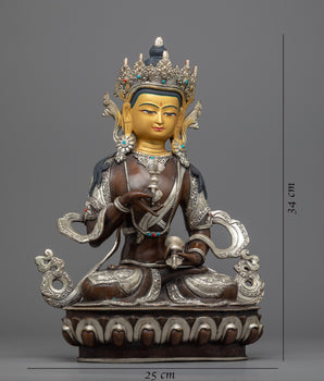 Vajrasattva Practice Scultpure | Bodhisattva Hand-Carved Statue for Meditation