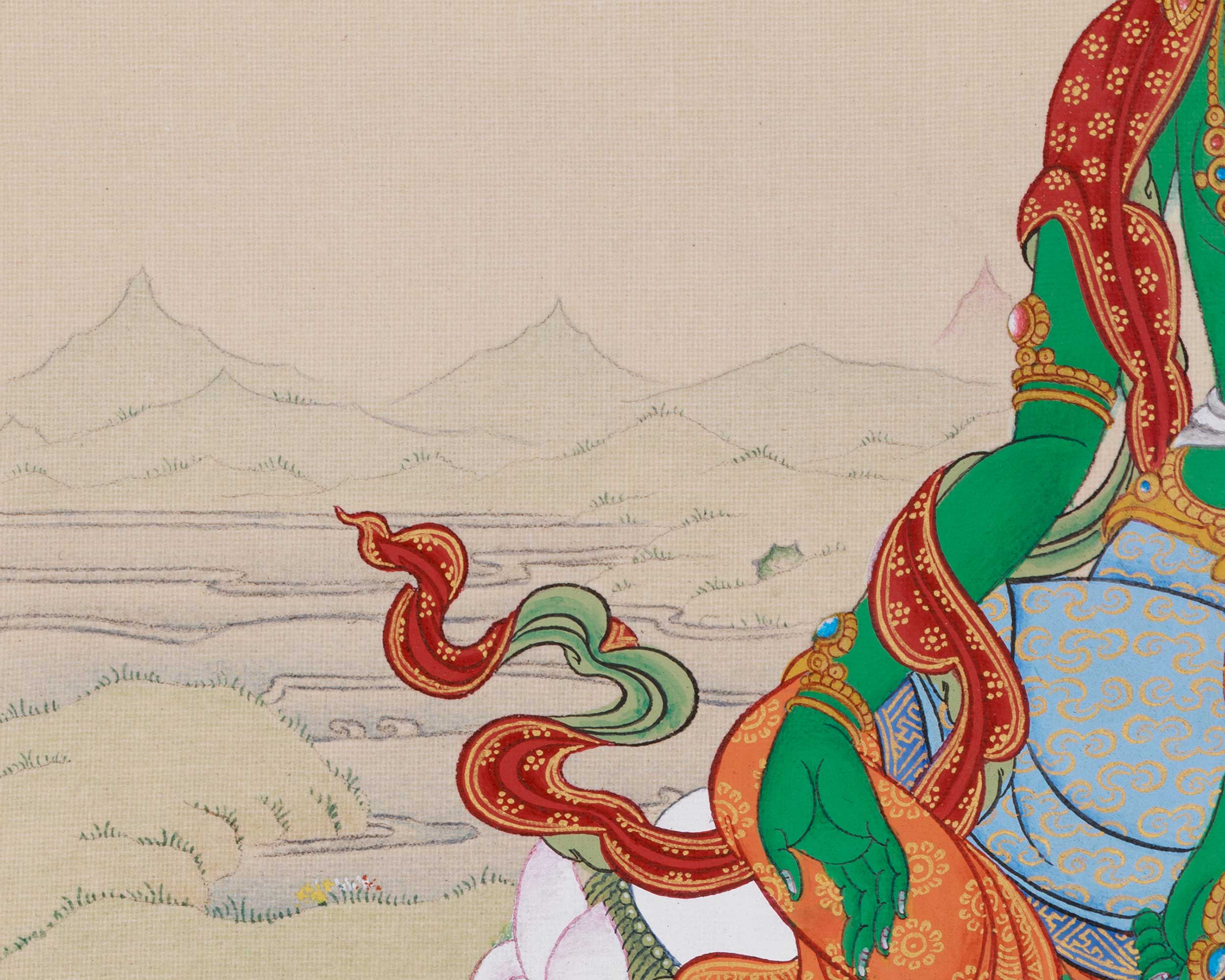 Supreme Mother Green Tara Painting | Goddess of Compassion and Protection