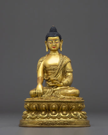 Golden Handmade Shakyamuni Buddha Sculpture