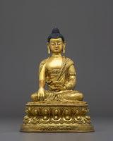 Golden Handmade Shakyamuni Buddha Sculpture