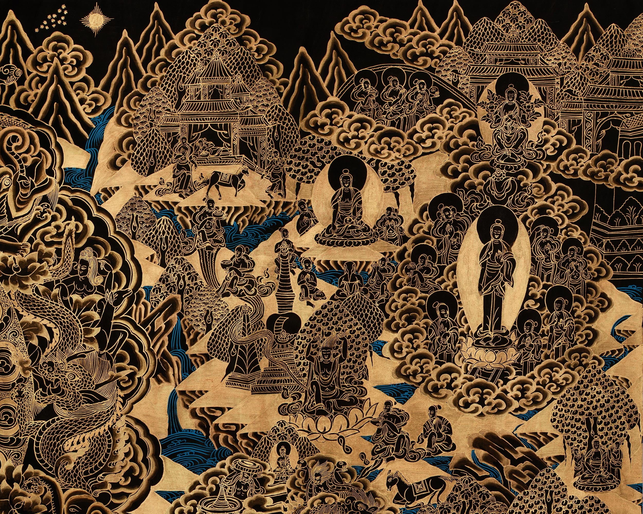 Buddha’s Life Story Thangka | A Timeless Representation of Spiritual Transformation