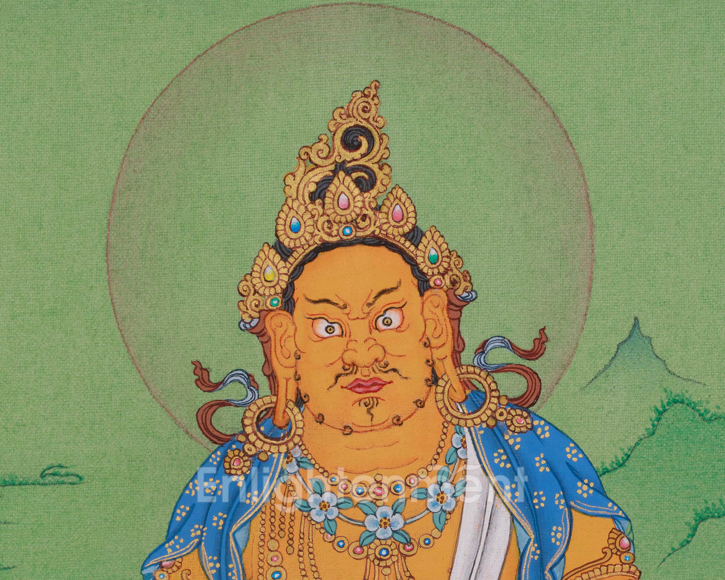 Buddhist Prosperity Deity Dzambhala Thangka | Sacred Wealth Deity Art