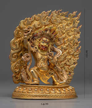 Traditionally Hand Crafted Mahachakra Vajrapani Statue | Buddhist Sculpture for Religious Purposes